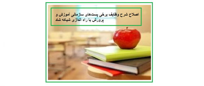شرح وظایف برخی پستهای سازمانی آموزش و پرورش با راه اندازی شبکه شاد شرح وظایف برخی پستهای سازمانی آموزش و پرورش با راه اندازی شبکه شاد