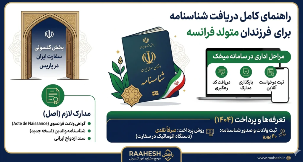 دریافت شناسنامه فرزندان متولد فرانسه